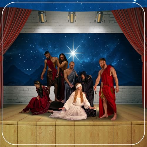 Newwiee 18 ft x 6 ft Nativity Scene Backdrop Banner Easter Scene to Bethlehem Nativity Christmas Decor Bible Supplies Western Backdrop for Christmas Church Event Medieval Party Decor (Bethlehem)