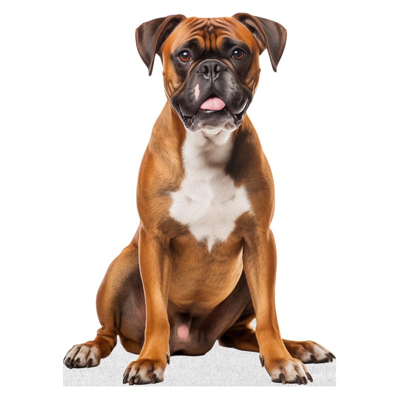 Dog - Boxer - Life Size Cardboard Cutout Standup People with Support Standee | Animals - - color: Dog - Boxer