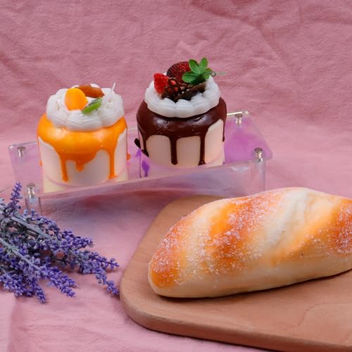 MY MIRONEY 2PCS Acrylic Display Stands Clear Display Shelf Cupcake Display Riser Makeup Holder for Decoration and Organizer(5.91" x 3.54" x 1.97") - size: 5.91" x 3.54" x 1.97"