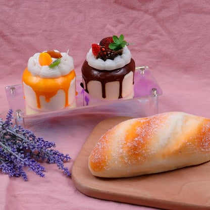 MY MIRONEY 2PCS Acrylic Display Stand Iridescent Display Shelf Figurines Organizer Cupcakes Holder for Cake Food Desserts Figurines Collectibles Perfume Jewelry Makeup(7.87" x 2.95" x 1.97") - size: 7.87" x 2.95" x 1.97"
