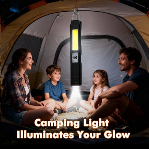 Guankai Gym Lamp for Posing, Rechargeable Home Gym Lighting, Magnetic Led Work Light with 180° Rotate Foldable, Mini Camping Lights Samll Lamps with Hang Hook for Bodybuilding
