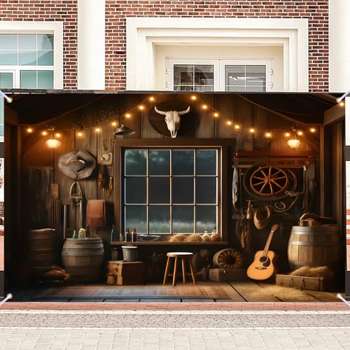 Nuxovilar Western Cowboy Cabin Backdrop Polyester 90.55x70.86 Inches Backdrops for Photography Country Theme Party Rustic Decor - color: KK00178