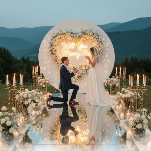 7.2 ft White Round Backdrop Cover, Adjustable 5 to 7.2 ft Wrinkle-Free Polyester Circle Arch Backdrop Stand, Foldable Background for Wedding, Birthday, Baby Show, Photography, Event - color: white