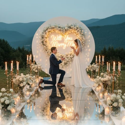 7.2 ft White Round Backdrop Cover, Adjustable 5 to 7.2 ft Wrinkle-Free Polyester Circle Arch Backdrop Stand, Foldable Background for Wedding, Birthday, Baby Show, Photography, Event - color: white