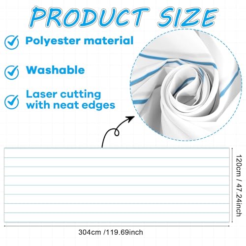 120x47 in Bulletin Board Fabric Background Back to School Classroom Decoration Large Polyester Photography Backdrop for Class Home Office Wall Decor Pillows Curtains Crafts Notebook - style: Lined Notebook