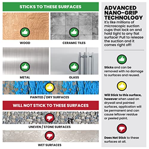 ALIEN TAPE Nano Double Sided Tape, 21-ft Multipurpose Removable Adhesive Transparent, Grip Mounting Washable Strong Sticky Heavy Duty for Carpet Photo Frame Poster Décor - As Seen On TV - size: (3 Rolls - 21 Feet)
