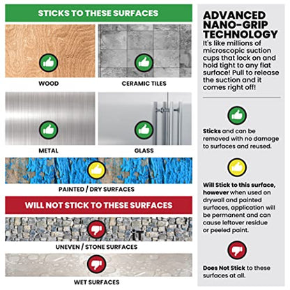ALIEN TAPE Nano Double Sided Tape, 21-ft Multipurpose Removable Adhesive Transparent, Grip Mounting Washable Strong Sticky Heavy Duty for Carpet Photo Frame Poster Décor - As Seen On TV - size: (3 Rolls - 21 Feet)