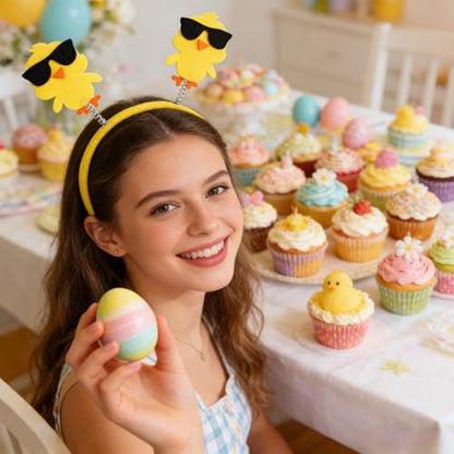 Easter Headband Cute Chicks Hair Bands Yellow Chicken Headpiece Hair Accessories for Women Girls Easter Party Favor Supplies