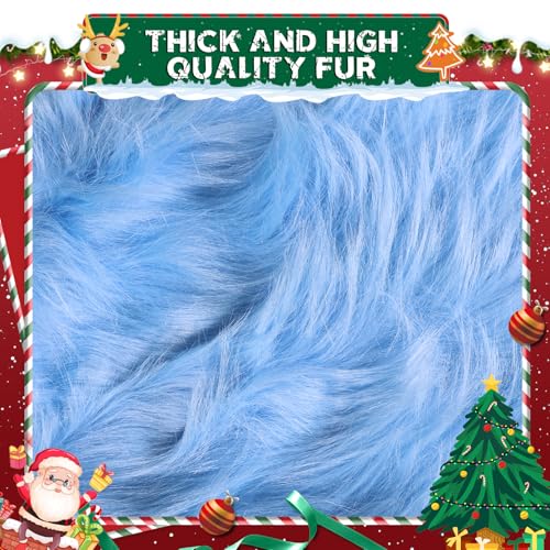 Long Pile Faux Fur Faux Plush Muffler Scarf Dolls Jewelleries Displaying Backdrop Product Photo Backdrop, Great for Nail Art, Fluffy Cushion 20x65 in (Light Blue 0.5M) - color: Light Blue, size: 20''x65''