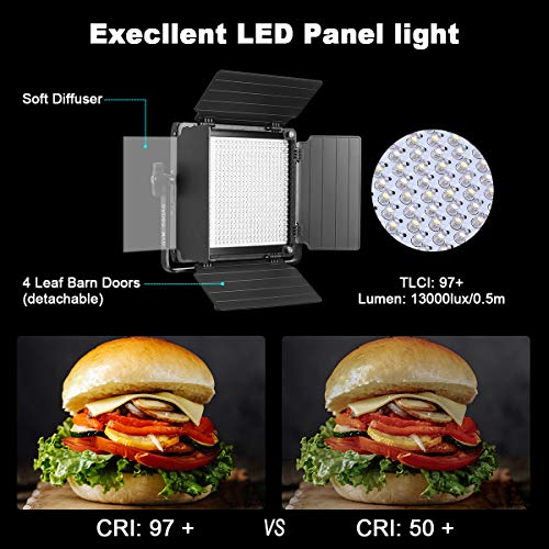GVM 480 LED Video Light with Tripod, Dimmable 2300K-6800K LED Video Lighting with APP Control, SLED Photography Continuous Light for Studio Light for Studio YouTube Video Studio Set, Video Lamp - size: 1 Pack With Tripod