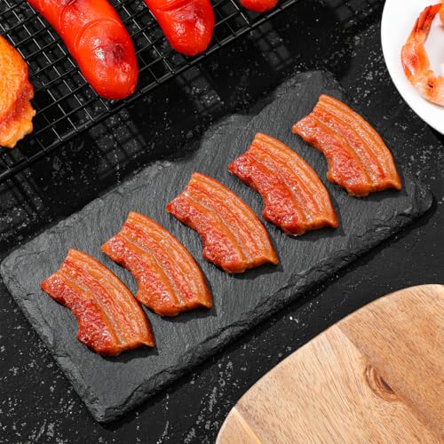 Vaguelly 5pcs Realistic Food Props Meat Model Simulation Bacon Toy Lifelike Decoration