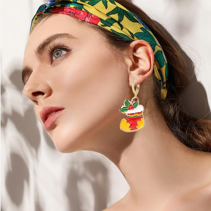 16 Pairs Christmas Reindeer Santa Hoop Earrings for Women Unique Winter Xmas Tree Snowflake Bow Bell Snowman Penguin Earrings Christmas New Year Jewelry Gifts - style: Color xmas