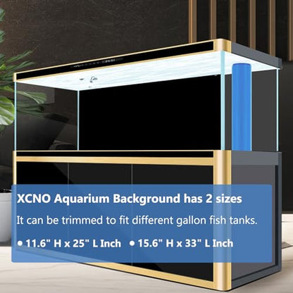 XCNO Blue Black Aquarium Background Poster Fish Tank Background Wallpaper Aquarium Backdrop Double-Sided Fish Tank Decorations Paper 16"x 41" - size: 15.6" H x 41" L