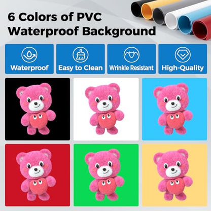 Photo Light Box, 16"x12"x12" Foldable Photography Light Box with CRI>95 120 Light Beads. Dimmable Shooting Tent Kit with White and Warm Light. 6 Color Backdrops Photo Booth for Studio Products Display - size: 16" x 12" x 12"