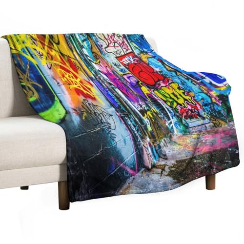 Colorful Graffiti Throw Blanket Abstract Art Creative Colorful Blanket for Sofa Bed Couch Chair Or Dorm 30"x40" - color: Style-4, size: 30"x40"