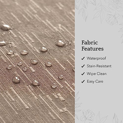 Elrene Home Fashions Continental Solid Texture Water, Stain & Wrinkle Resistant Tablecloth, 52"X52" Square, Taupe - color: Taupe, size: 52" x 52" (Square)