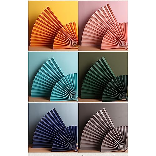 Photography Props Innovative Paper Fan for Advertising, Handheld Chinese Vintage Style Foldable Fan Prop for Makeup and Jewelry, Durable Paper Material, 21.3x7.1in (Bright Purple) - color: Bright Purple