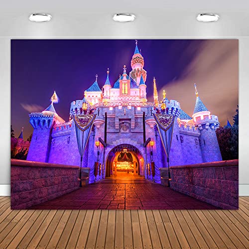 8x6Ft Fantasy Castle Night Scene Backdrop for Children Birthday Party Photo Video Studio Props LSME1598 - size: 8x6Ft