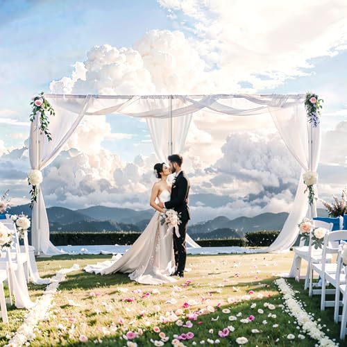 EMART Backdrop Stand Heavy Duty 12ftx20ft, Adjustable Pipe and Drape Photo Background Support Kit, Metal Frame with Flat Base for Wedding Birthday Party Banquet Decorations - color: Silver, size: 12x20FT