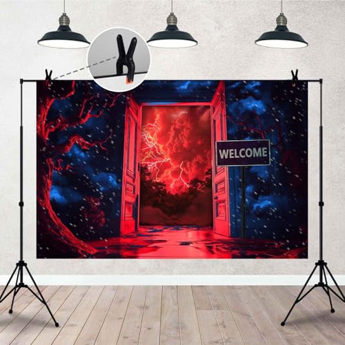 Forest Red Sky Backdrop Indoor Door Backdrop Birthday Party Studio Prop Photo Background Photography Props TAYBDJ1851 - size: Customsize
