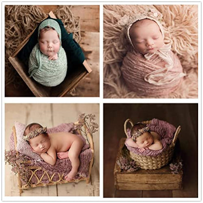 Coberllus Newborn Baby Photography Props Blanket Ripple Swaddle Wrap for Boy Girls Photo Shoot Posing - color: Green