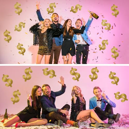 8 Pcs Dollar Themed Party Decorations 13. 4'' Glitter Dollar Birthday Decor Money Investment Bachelorette Foil Cutout for Us Dollar Sign Money Party Casino Night Supplies