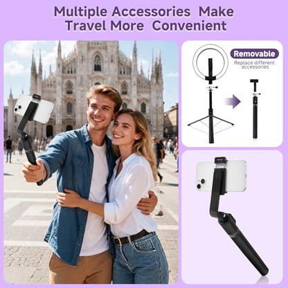 10" Ring Light with Stand 74'' Tall & Phone Holder,RGB Full Color Modes Selfie Light with Extendable Tripod Stand,iPad Holder, Remote for iPhone & Android,YouTube, Makeup,TIKTok, Vlogging