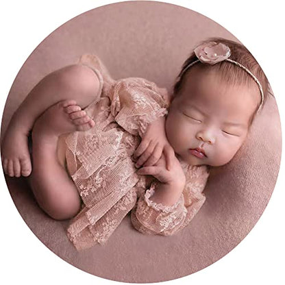 Newborn Photography Outfits Girl Baby Photo Tutu Dress Newborn Photoshoot Romper Baby Picture Lace Outfit - color: Pink2