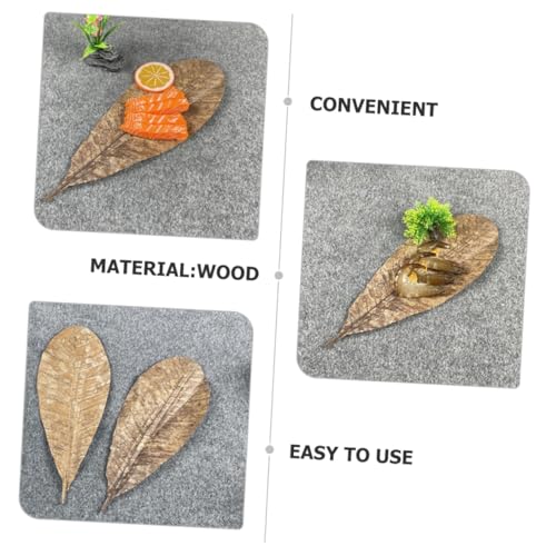 COLLBATH Dried Leaf Sushi Tray Decor 20Pcs Seafood Display Serving Plate Unique Sashimi Background Leaf Embellishments for Food Photography for Restaurants and BBQ