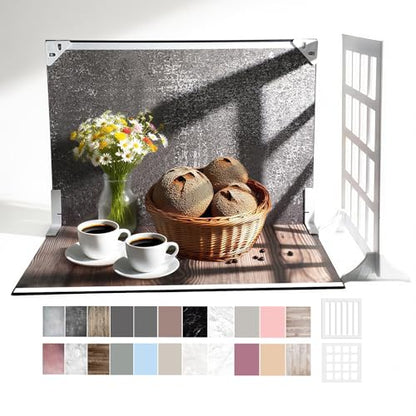 Photo Backdrop for Product Photography: Matte Paper Background Kit 16.5x11.7in 11-Pack with 22 Patterns for Food Jewelry Makeup & Small Products - Product Photographers & Content Creators Essential