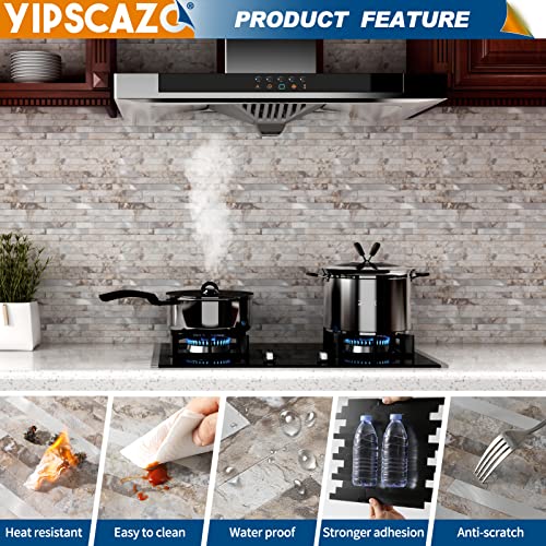 10 - Sheet Peel and Stick Backsplash Wall Tile, PVC Kitchen Backsplash, Stick on Tiles for Backsplash Kitchen (12'' X 12'', Perisa with Metal) - color: Perisa with Metal
