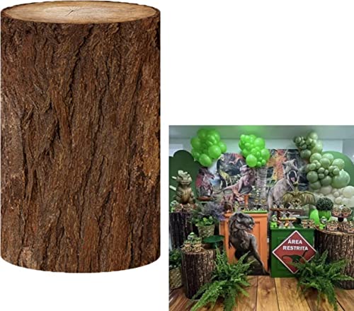 Vintage Wooden Pedestal Covers for Birthday Party Decoration Wood Grainy Texture Plinth Cover Wedding Bridal Shower Photography Baptism Communion Cylinder Cover Props NO-236-D36H75