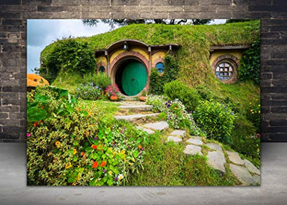 9X6FT Fantasy Rural Green Cabin Backdrop Birthday Party Banner Background Baby Shower Photography Seamless Vinyl Photo Studio Prop PGT546B - size: 9'X6'