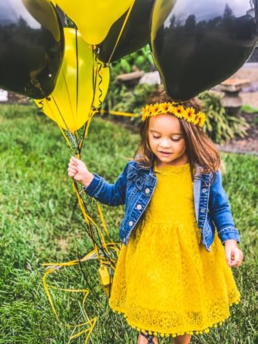 Floral Fall Boho Sunflower Crown Hippies Daisy Hair Wreath Bridal Headpiece Photo Props DY-01 (Yellow) - color: Yellow