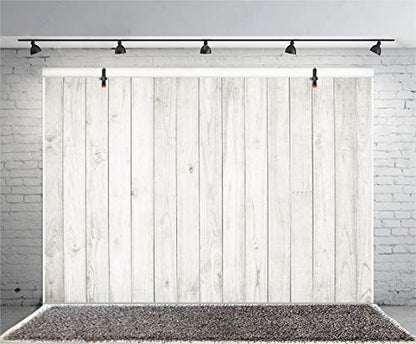 Yeele 9x6ft Vintage Wood Backdrop Retro Rustic White and Gray Wooden Floor Background for Photography Kids Adult Photo Booth Video Shoot Vinyl Studio Props