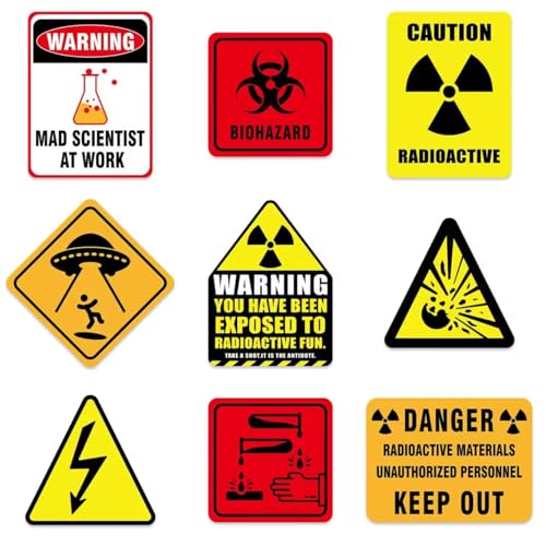 WERNNSAI Science Party Decorations - 9PCS Science Birthday Party Decorations for Boys Girls Chemistry Theme Birthday Party Mad Scientist Sign for Science Classroom Funny Laboratory Sign Decor on Door - style: Science