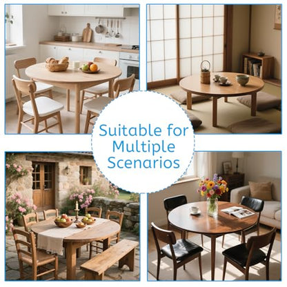 Circular Fitted Round Table Cover, Background Wood Texture Board Country, Elastic Edges and Anti-Slip Design, Fit for Diameter 24.2"-28.1" Round Table - color: Wood Texture -15, size: 28.1" (Round)