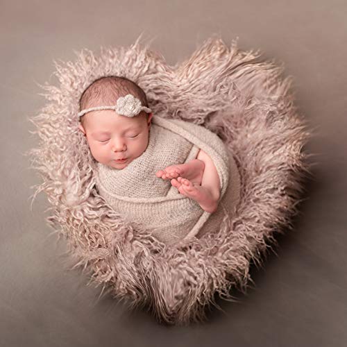 D&J DON&JUDY Baby Newborn Photography Props 29.5x19.7inch Photo Faux Fur Quilt Blanket Backdrop Grey Sand - color: 29.5x19.7 Inch Grey