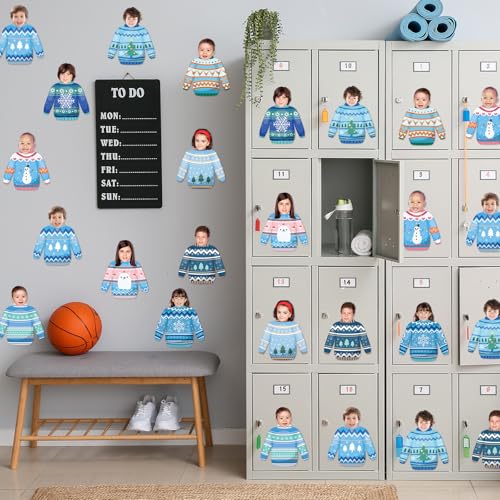 60pcs Winter Theme DIY Cutouts Sweater Bulletin Board Decoration Set Christmas Sweater Paper Cut-Outs Decor for Winter Holiday DIY Photo Craft Xmas Party School Classroom Wall Door Supplies - style: Winter Sweater