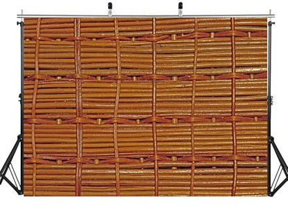 12x10ft Fabric Rattan Weave Texture Backdrop Wicker Surface Photography Background for Furniture Party Decor Banner Home Wall Hanging Tapestry Photo Props - size: 12X10ft