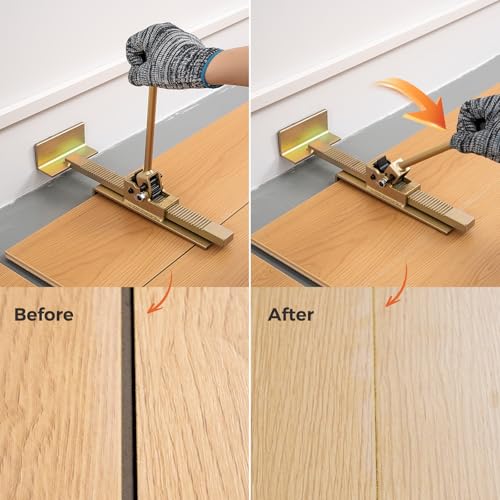 Flooring Jack with Felt Bottom Scratch Resistant, Professional Hardwood Flooring Jack and Positioning Tool for Straightening and Installing Laminate Deck Boards Tile Floor Without Pry Bars (1PCS)