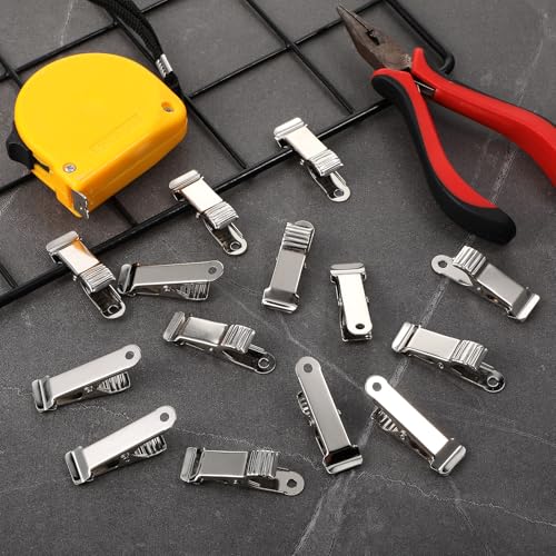 Metal Mini Clamps, 16 PCS Small Alligator Clips for Backdrop Mini Spring Clamps Silver Crocodile Alligator Clip Backdrop Clips for Office Paper Clothes Photos Curtains, Smooth Jaw, 5/16 inch Capacity