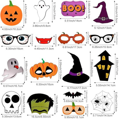 Halloween Photo Booth Props, Ghost Vampire Skull Witch Pumpkin Selfie Photobooth Props for Photography Decoration Kit for Kids Adults Dress Up Accessories Costumes Props (22Pcs)