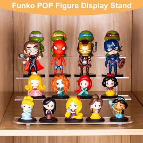 4 Tier Acrylic Display Risers, Perfume Organizer Stand, Clear Shelf Risers for Figures, Dessert Shelves for Party, Funko POP Shelves, Cupcake Stand Holder Decoration
