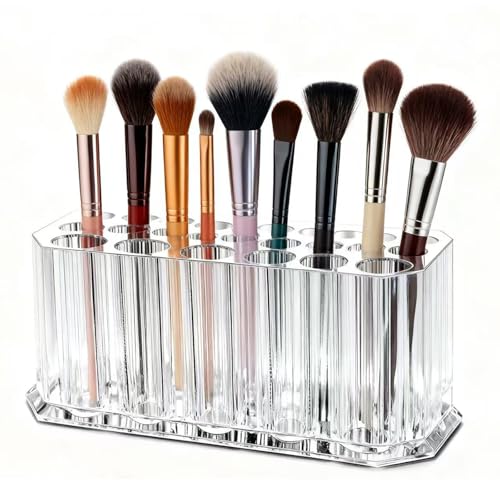 Clear Acrylic Lipstick Organizer Makeup Nail Brush Eyeliner Lip Liner Holder 26 Spaces Cosmetic Display Case - size: 26 Spaces
