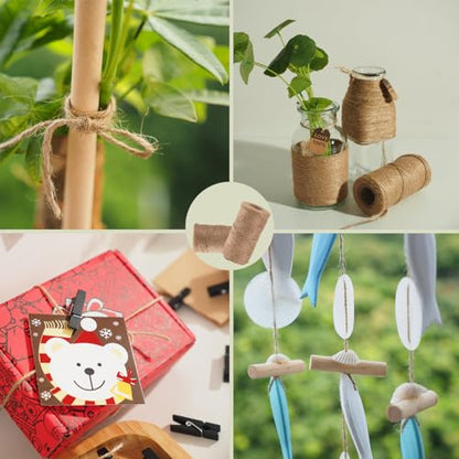 100Pcs Black Clothespins with String, 1.4Inch Wooden Clothes Pins with 328Ft Jute Twine, Mini Photo Display Clips, Black Clips for Hanging Photo, DIY Crafts,Wall Art, Baby Shower - color: Black