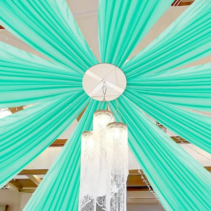 DUOBAO 5FTx20FT Mint Chiffon Ceiling Drapes | Elegant Wedding Backdrop | 6 Panels Sheer Curtains for Banquets, Graduations, and Proms - color: Mint, size: 60"W x 240"L (Pack of 6)