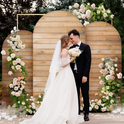 Wooden Arch Backdrop Cover Set of 3 Spandex 6ft 6.6ft 7.2ft, Wrinkle Free Fitted Farmhouse Style Arch Background Cover, Fall Vintage Wood Texture Wall Chaira Arch Covers - color: Wood, size: 7.2ft 6.6ft 6ft