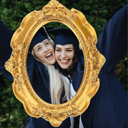 Beeveer Upgraded 32 x 24 Inch Large Photo Booth Props Picture Frame Vintage Photo Frame Friends Selfie Props for Wedding Mexico Birthday Bachelorette Party Supplies (Round Style) - style: Round Style