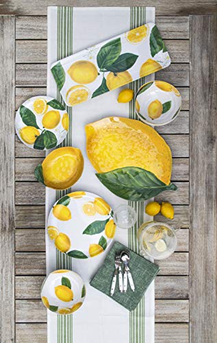 Abode Homewares by TarHong Lemon Fresh Serve Bowl, 12" x 3", 112-Oz., Pure Melamine, Indoor/Outdoor - size: Serve Bowl